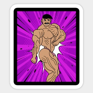 Retro Bodybuilding Lifting Weights Sticker